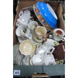 Johnson's, Rivale and Elizabethan' Tea Ware, Devon Motto ware, Burleigh fruit bowl, etc:- One Box