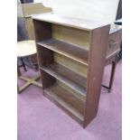 Hardwood Mid XX Century Bookcase, with two fixed shelves, 61cm wide.