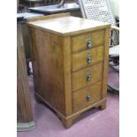 Pollard Oak Bedside Chest, of four drawers with low back and bracket feet, 41cm wide.