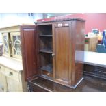 Edwardian Inlaid Mahogany Medicine Cabinet, with dentil cornice, twin doors concealing two fixed