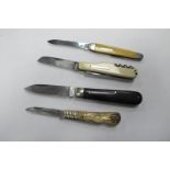 Four Sheffield Made Pocket Knives, by Wragg, Ibberson, Johnson and Burton.