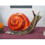 Anita Harris Pottery Snail, gold signed under base, 24cm high, 38cm long.