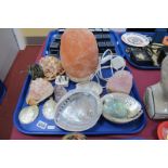 Carved Sea Shell Adapted to a Light, red mineral light, Nacre shells, etc:- One Tray