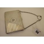 A Hallmarked Silver Ladies Purse/Case/Aide Memoire, (marks rubbed) Birmingham 1915, allover engine