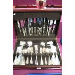 An Eight Setting Matched Canteen of Plated Cutlery, knife blades stamped "Ashberry Sheffield