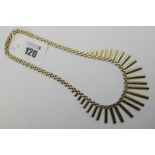 A 9ct Gold Graduated Necklace, of graduated design, to snap clasp, 41.5cm long (26grams).