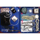 Assorted Modern Costume Bead Necklaces, including long fresh water pearl bead necklace; imitation