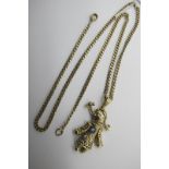 A 9ct Gold Rag Doll Pendant, with inset highlights, (overall length including suspension loop