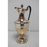 A XIX Century Plated on Copper Ewer, of plain design with beaded edge and high handle, on circular