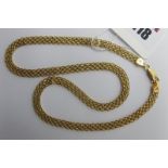 A 9ct Gold Mesh Link Style Necklace, of uniform design, 46.5cm long (7grams).