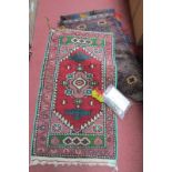 Afghan Prayer Mat, with hexagonal centre panel, all over floral and geometric motifs 98 x 56cm,