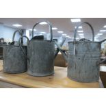 Galvanized Watering Can, stamped "1½ Gallon"; two others. (3)