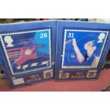 World Student Games 1991, two framed stamp montages, presented by Mike Pupius, District Head
