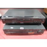 Sony CDP-XE510 CD Player and Mitsubishi HS-M68 VHS Video Player, both untested.