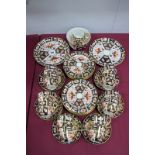 A Royal Crown Derby Porcelain Tea Service, decorated in Imari pattern 2451, printed marks, date