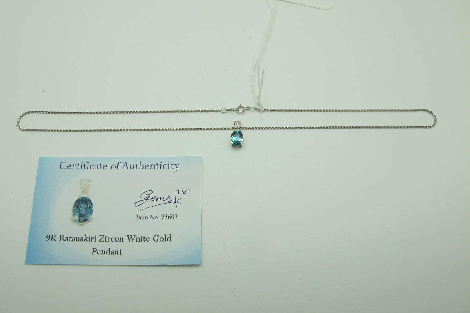 A Modern Single Stone Pendant, with Gems TV Certificate of Authenticity stating 9k Ratanakiri Zircon