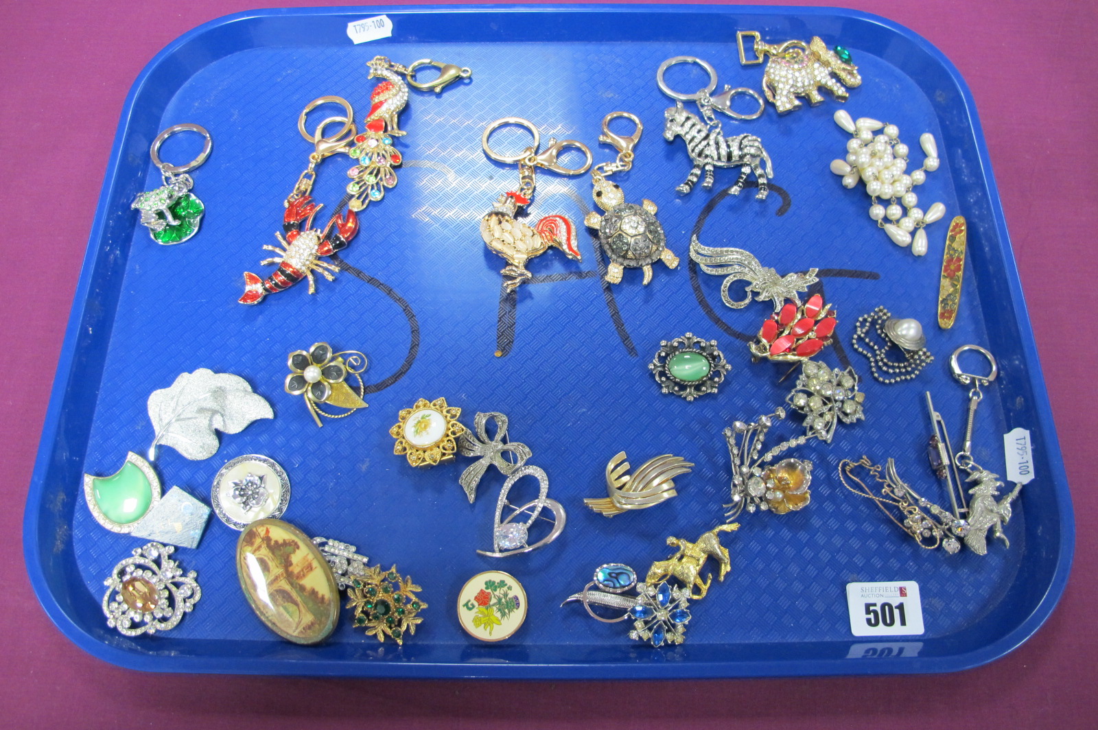 A Selection of Vintage and Later Costume Brooches, including floral inspired; together with seven