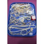 A Selection of Imitation Pearl Bead Costume Jewellery, including bracelets, necklaces, rings, etc;