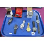 A Vintage Gent's Sekonda Digital Wristwatch; together with further gent's modern wristwatches,