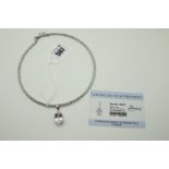 A Large Modern 9ct White Gold Single Stone Pendant, four claw set, with Gems TV Certificate of