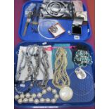 Assorted Modern Costume Bead Necklaces, including long fresh water pearl bead necklace; imitation