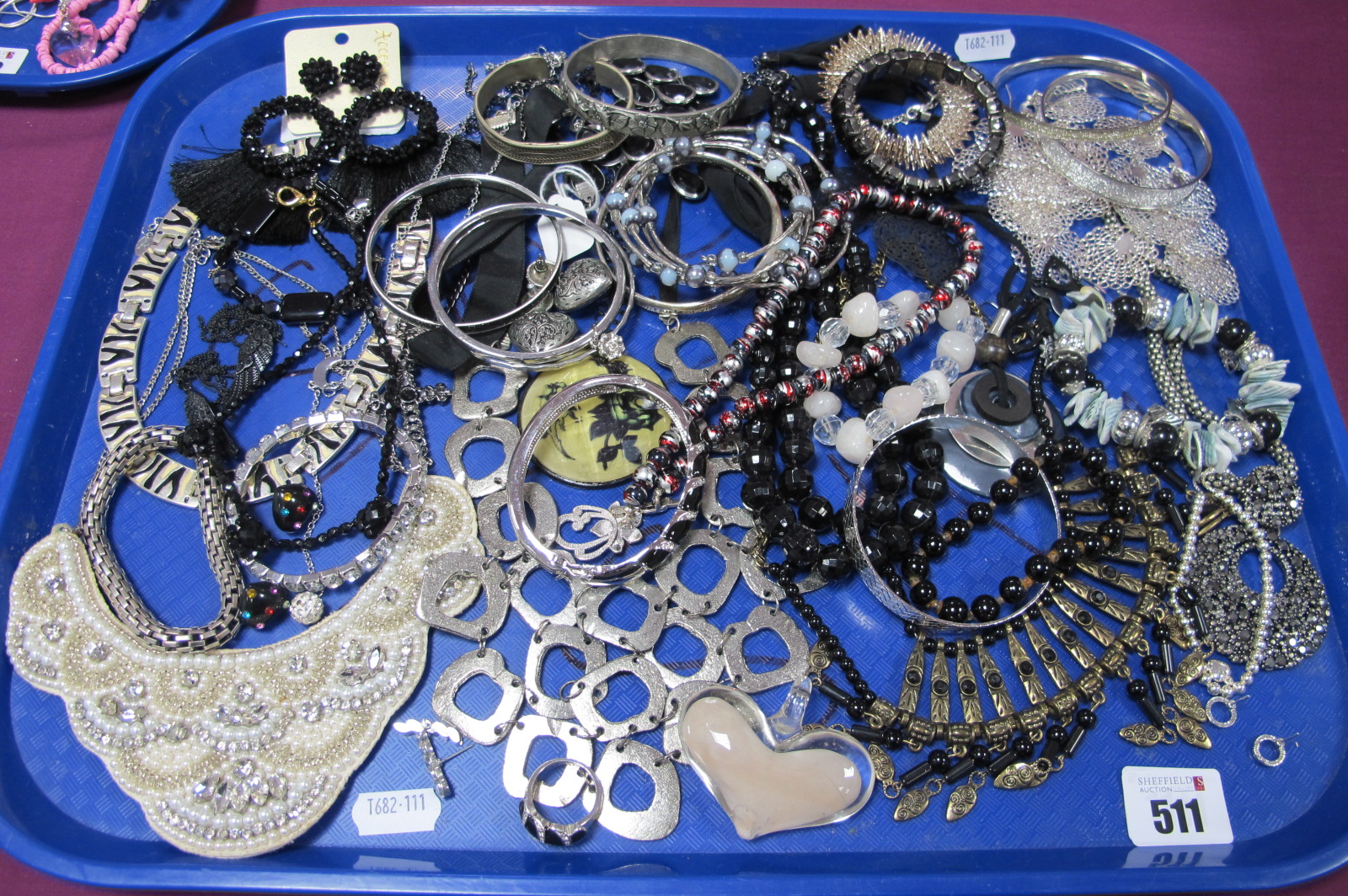 A Variety of Modern Costume Jewellery, including ornate necklaces, fancy drop earrings, bead