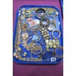 A Collection of Modern Gilt Coloured Costume Jewellery, including diamanté necklaces, bangles,