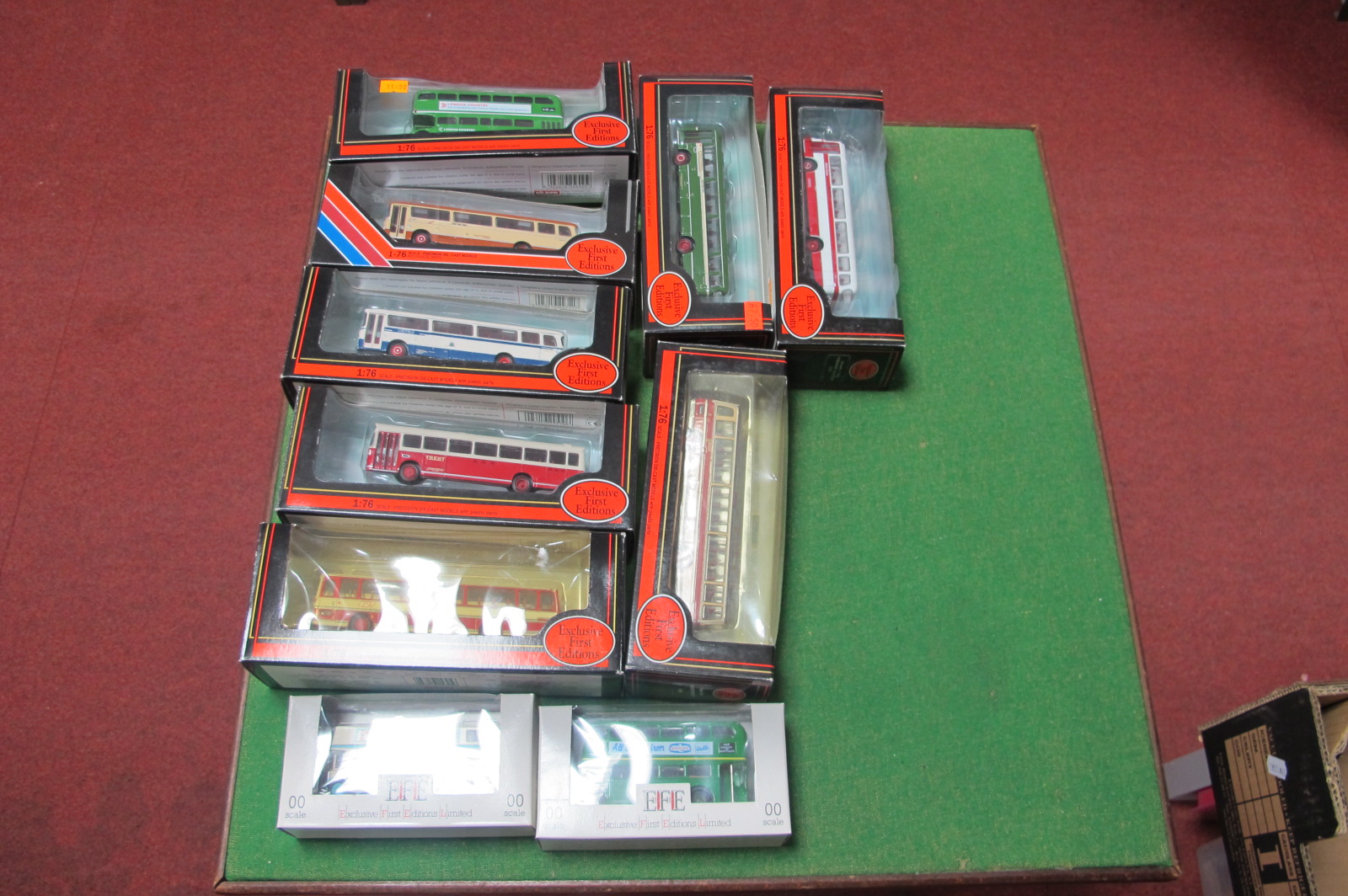 Ten EFE 'OO' Scale Buses, all difference, boxed.