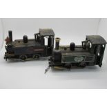 Two Mamod Live Steam 0-4-0 Locomotives, playworn, modified, parts missing, damaged.