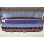 An 'O' Gauge/7mm Midland Region Easy Build Eight Wheel Coach with Interior Detail, boxed.
