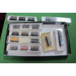 Approximately Twenty 'N' Gauge British Outline Four Wheel Wagons, various makers, all playworn.