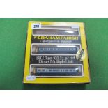 An 'N' Gauge BR Class 101 DMU, by Graham Farish, boxed, but missing centre car, used.