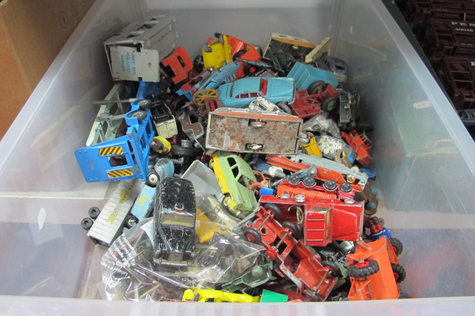 A Large Quantity of Dinky, Corgi, Matchbox, Timpo and Other Diecast Vehicles, Lead Figures, all