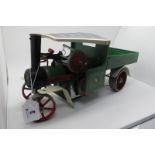 A Mamo SWI Steam Wagon, green finish with black roof, appears complete, including burner, appears to