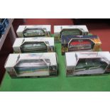 Six Corgi Classic Blackpool Trams, all different, all boxed.