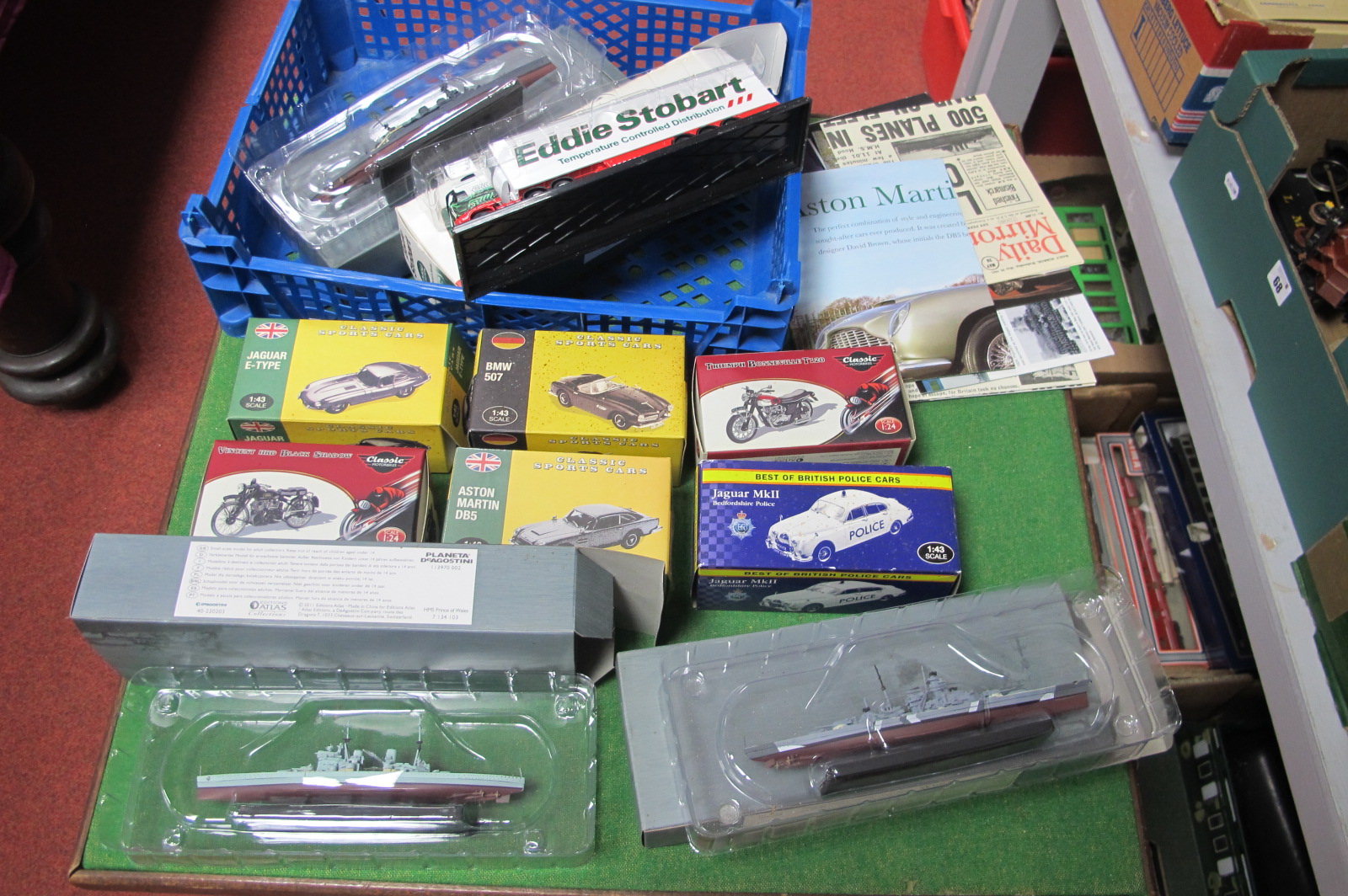 Ten Atlas Based Diecast Ships and Vehicles, including Eddie Stobart, all boxed.