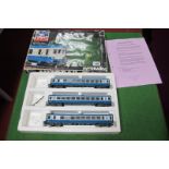 An 'HO' Scale Three Car 'Autorail' by Jouef, SNCF livery, playworn, boxed.