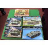 Five Plastic Kits all with a Russian Tank Theme, including 1:48 scale JS-2 by Tamaya and two 1:73