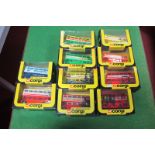 Ten 1980's Corgi Routemasters, all boxed, including 'Beatties'.