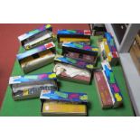 Nine 'HO' Scale American Outline Roundhouse Kits, all rolling stock, appear unstarted, boxed,