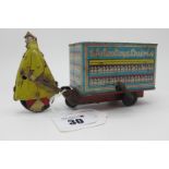 A Mid XX Century Tinplate/Clockwork 'Welsotoys Dairies' Milk Cart, some rusting and wear to places.