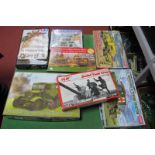 Seven Plastic Model Kits Mainly of a WWII Theme, by IBG Models, Tamiya and others, including