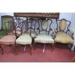 A Set of Six Late XIX Century Early XX Century Mahogany Salon chairs, (two arms and four single),