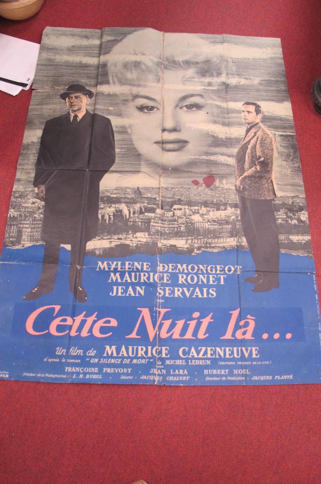 Film Poster. Original Large French 'Cette Nuit La....' (This Night), Maurice Cazaneuve, Imp Affiches