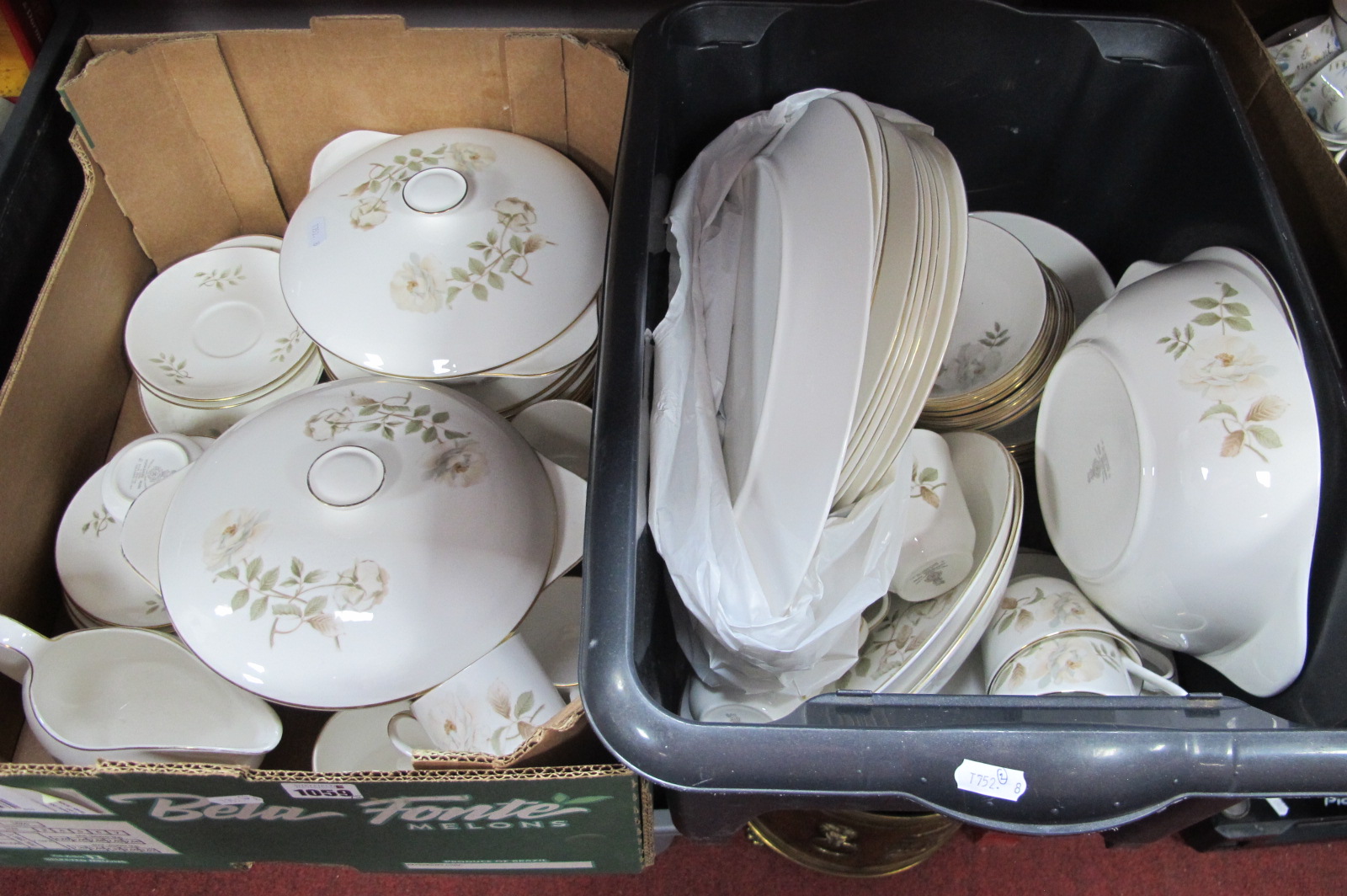 Doulton 'Yorkshire Rose' Dinner Ware, of approximately seventy two pieces including tureens.