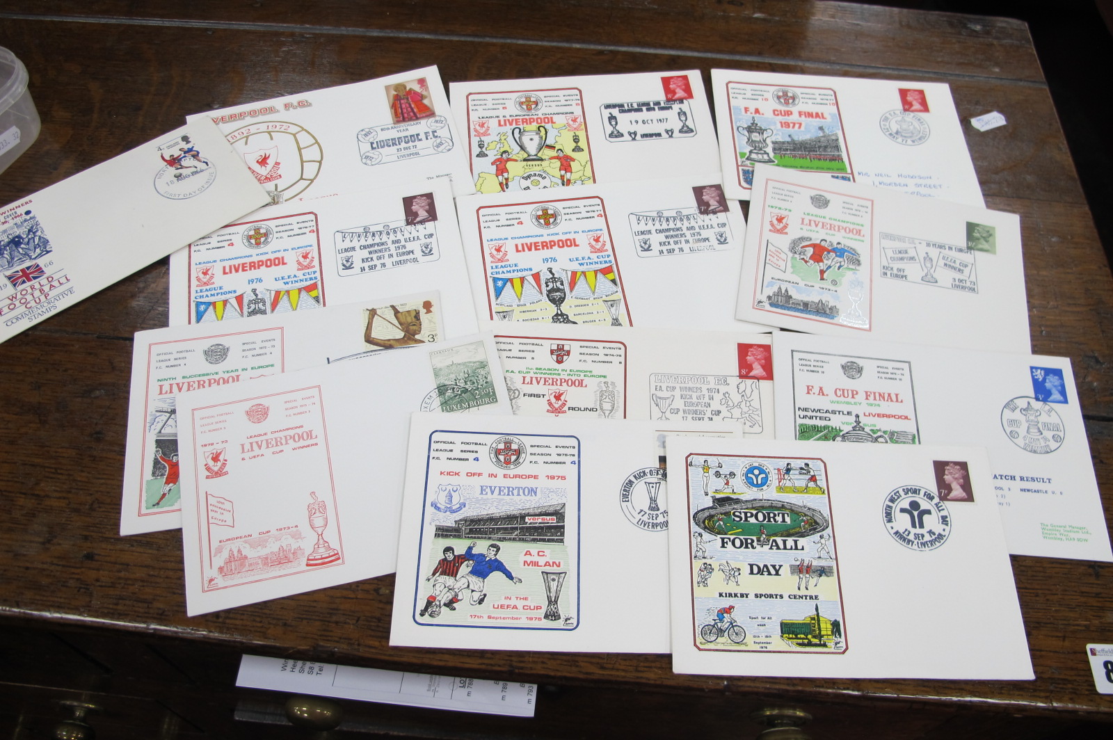 Football First Day Covers, including 1966 World Cup England winners, ten Liverpool, Everton, A.C