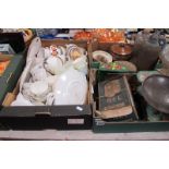 Two Soda Syphons, Bel Cream Maker, scales, weights, jelly moulds, etc:- Two Boxes