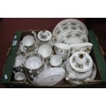 A Bone China Dinner-Tea Service, plates, tea pot, coffee pot, gravy boats, etc:- One Box