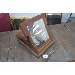 Mahogany Gentleman's Travel Mirror, circa 1900, with folding action, 27.5 x 32.5 x 6cm when