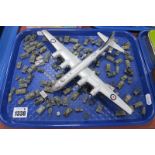 A Collection of War Gaming Miniature Tanks, (playworn); a Corgi model Boeing B29 :- One Tray
